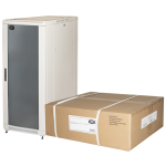 LK1927U68GFP - Rack 27 unità da assemblare, profondità 800mm, con porta in vetro, colore grigio - LINK