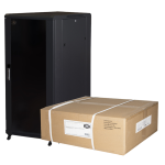 LK1927U68NFP - Rack 27 unità da assemblare, profondità 800mm, con porta in vetro, colore nero - LINK