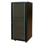 LK1927UAV66N - Rack 27 unità, profondità 600mm, con porta in vetro, colore nero - LINK