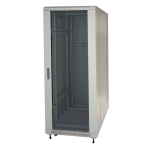 LK1932U66GR - Rack 32 unità, profondità 600mm, con porta in vetro, colore grigio - LINK