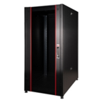 LK1932U66PVN - Rack 32 unità, profondità 600mm, con porta in vetro, colore nero - LINK