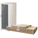 LK1932U68GFP - Rack 32 unità da assemblare, profondità 800mm, con porta in vetro, colore grigio - LINK