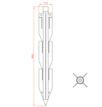 PT9012FZ Unistab - PIANTONE RINFORZATO H 90 CM CON REGOLAZIONE ORBITALE - ZINCATO