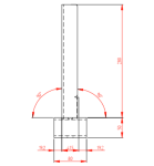 AD9012FZ Unistab   Supporto fisso acciaio H280mm pali d.60mm zincate gal
