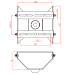 PU3012FZ Unistab - SUPPORTO UNIVERSALE CON REGOLAZIONE ORBITALE - 245X260 MM - ZINCATO