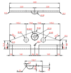 SP4416FZ Unistab   Supporto acciaio reg.orbitale L440mm zincate gal