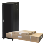 LK1942U610NVFP - Rack 42 unità da assemblare, profondità 1000mm, porta in vetro, colore nero - LINK