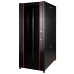 LK1942U610PVN - Rack 42 unità, profondità 1000mm, porta in vetro, colore nero - LINK