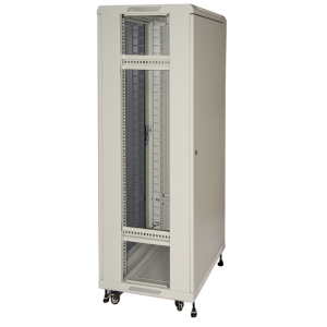 LK1942U66GFP - Rack 42 unità da assemblare, profondità 600mm, porta in vetro, colore grigio - LINK