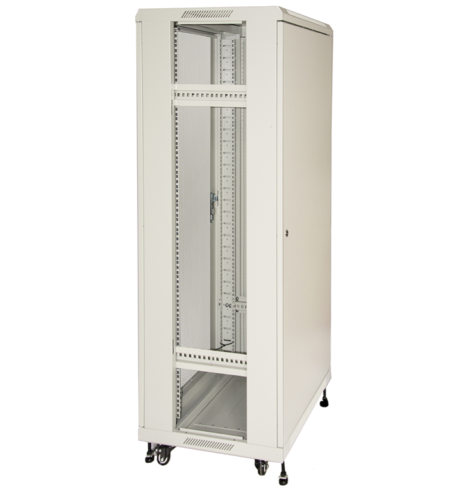 LK1942U66GRI - Rack 42 unità, profondità 600mm, porta in griglia metallica, colore grigio - LINK