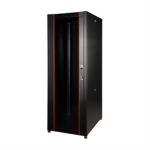 LK1942U66PVN - Rack 42 unità, profondità 600mm, porta in vetro, colore nero - LINK