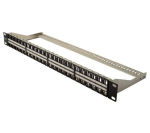 DN91424 - Pannello patch 19'' 48 porte per connettori keystone (vuoto) 1 unita' schermato colore nero - Digitus
