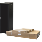LK1942U68NFP - Rack 42 unità da assemblare, profondità 800mm, porta in vetro, colore nero - LINK