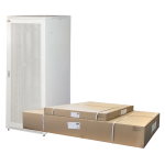 LK1942U810FP - Rack 42 unità da assemblare, con guidacavi laterale, profondità 1000mm, porta in griglia metallica, colore grigio - LINK