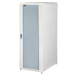 LK1942U810V - Rack 42 unità, con guidacavi laterale, profondità 1000mm, porta in vetro, colore grigio - LINK