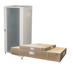 LK1942U88GFP - Rack 42 unità da assemblare, con guidacavi laterale, profondità 800mm, porta in vetro, colore grigio - LINK