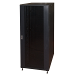 LK1942U88N - Rack 42 unità, con guidacavi laterale, profondità 800mm, porta in vetro, colore nero - LINK