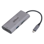 TC37 - Docking station USB 3.1, 1  Type-C plug, 7 output: 3 USB 3.0, 1 HDMI ( no a 4K@30 Hz), 1 SD, 1 TF, 1 PD, case in lega di alluminio, 20 Vdc <100 W, compatibile anche con device Apple - Dahua