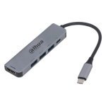 TC35 - Docking station USB 3.1, 1  Type-C plug, 5 output: 3 USB 3.0, 1 HDMI ( no a 4K@30 Hz), 1 PD, case in lega di alluminio, 20 Vdc <42.5 W, compatibile anche con device Apple - Dahua