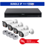 BUNDLE-IP-SMART-DUAL-LIGHT Dahua - NVR5208-EI + telecamere IPC-HFW3449E-S-IL (x4) + box di giunzione PFA134 (x4)
