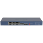CS4218-16ET-135-V2 - Cloud managed switch 16 porte PoE+ 10-100 Mbps / 2 porte Gigabit combo LAN/SFP di rilancio, managed tramite app DoLynk Care, potenza max. 135W, 90W sulle porte nr. 1 e 2, funzione Long Distance (250mt) e Watchdog supportate - Dahua