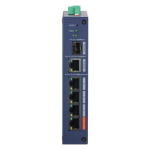 CHS4106-4ET-60 - Switch hardened IP30 IK06 Cloud managed 6 porte (4 PoE 10/100 Mbps <60 W + 1 Gigabit RJ-45 10/100/1000 Mpbs uplink + 1 Gigabit SFP 1000 Mbps uplink), orange port Hi-PoE 60 W, PoE watchdog, trasmissione PoE fino a 250 m, 53 Vdc - Dahua