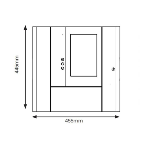 HOP-238-110 Notifier Kit di montaggio a semi-incasso per pannello E10. Dimensioni di incasso 437 mm (altezza), 462 mm (larghezza).