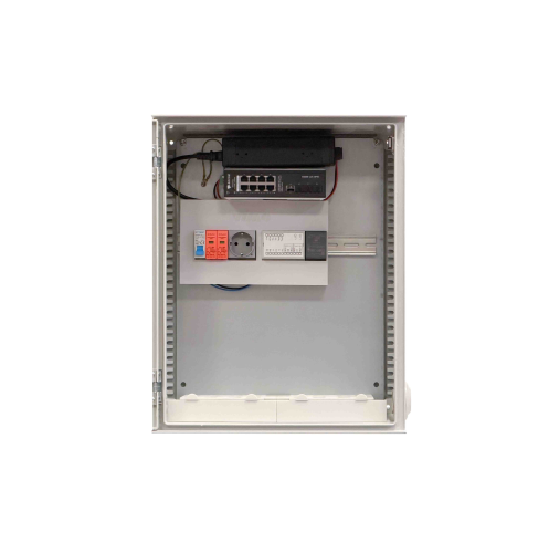 ALSIPC5V6X8 Vimo Stazione caricabatterie XTRA POE 6,25A in box C IP45 e Switch Managed Industriale 8P