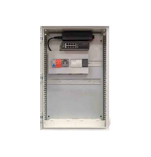 ALSIPD5V6X8 Vimo Stazione caricabatterie XTRA POE 6,25A in box D IP45 e switch Managed Industriale 8P