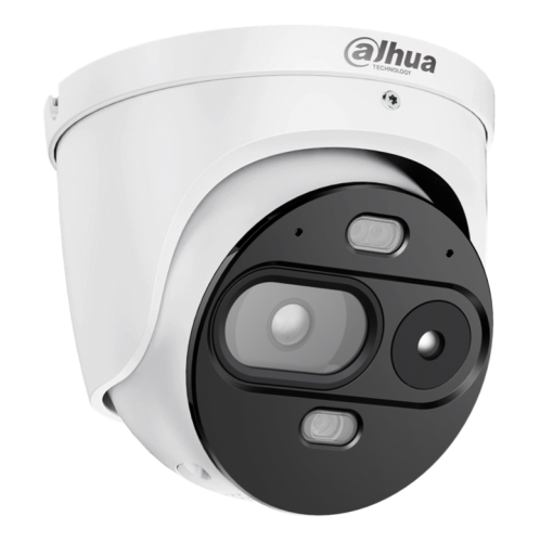 TPC-DF1241-TB7F6-DW-S8-V1 - Telecamera biottica termografica, serie Eureka con tecnologia WizSense, risoluzione 4MP (ottica) / 256×192 (termica), ottica 7mm (ottica) / 6mm (termica), rilevazione su allarme temperatura (1-5mt), IR 30mt, PoE - Dahua