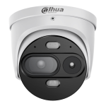 TPC-DF1241-LB2F2-DW-S8-V1 Dahua Telecamera eyeball termica ibrida IP AI Eureka da interno/esterno IP67, risoluzione termica 256x192, ottica termica 2.6 mm spettro visivo 8~14 µm 4 MP ottica standard 2.8 mm ICR, portata IR/warm light fino a 30 m