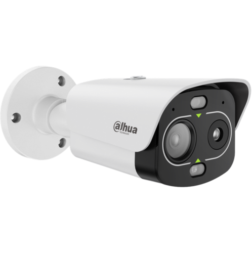 TPC-BF1241-TB7F6-DW-S8-V1 - Telecamera biottica termografica, serie Eureka con tecnologia WizSense, risoluzione 4MP (ottica) / 256×192 (termica), ottica 6mm (ottica) / 7mm (termica), rilevazione su allarme temperatura (3-8mt), IR 30mt, PoE - Dahua