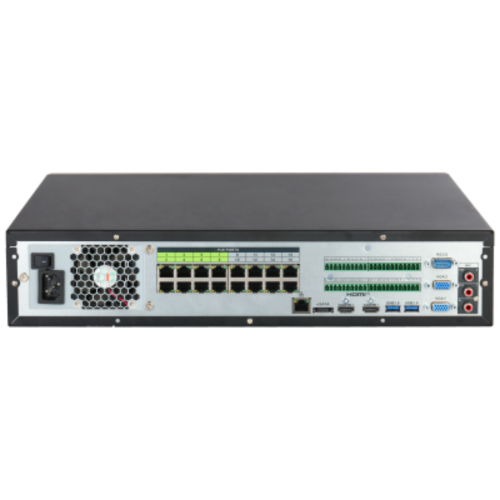 NVR5832-16P-XI/Pro Dahua NVR AI Dahua WizMind Xinghan 32 canali fino a 32MP, banda 512 Mbps e H.265+. Con 16 porte PoE integrate, supporto 8 HDD fino a 20TB, 4 uscite video e AI avanzata (perimetro, face recognition, SMD Plus, AcuPick, metadati).