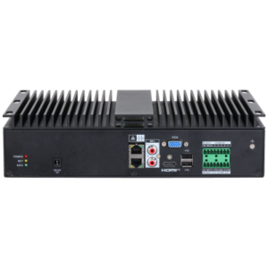 NVR4104-WT Dahua NVR AI Dahua WizMind Industrial 4 canali fino a 16MP, banda 256 Mbps e H.265+. Supporta 1 HDD fino a 20TB, doppia LAN e uscite VGA/HDMI. AI integrata (perimetrale, face recognition, SMD Plus). Design robusto -40°~70°C