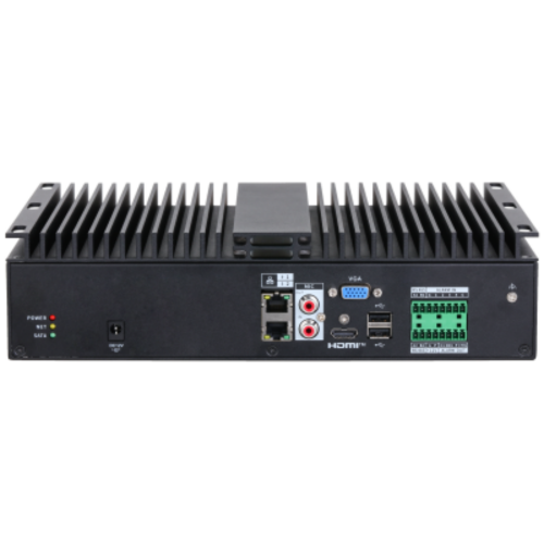 NVR4104-WT Dahua NVR AI Dahua WizMind Industrial 4 canali fino a 16MP, banda 256 Mbps e H.265+. Supporta 1 HDD fino a 20TB, doppia LAN e uscite VGA/HDMI. AI integrata (perimetrale, face recognition, SMD Plus). Design robusto -40°~70°C