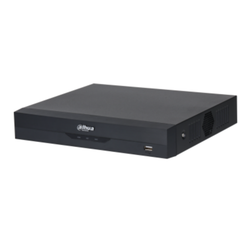 XVR5104HS-4KL-I3/T Dahua XVR AI WizSense 4 canali HDCVI/CVBS/TVI/AHD o 8 canali IP a 8 MP 2 uscite video 1/4 ingressi RCA/BNC e 1 uscita RCA audio bidirezionale 1 disco SATA 1 porta RJ-45