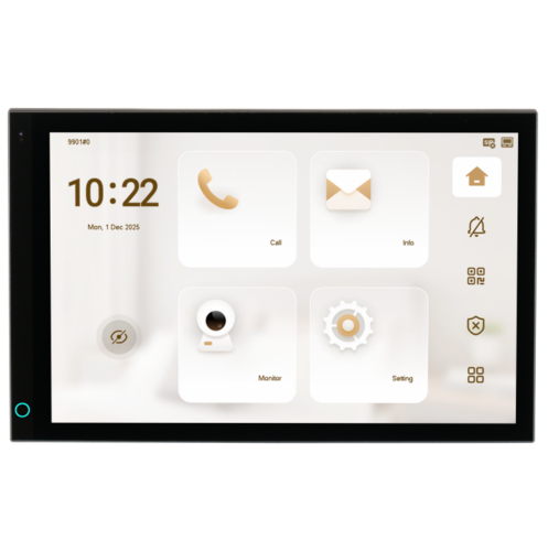 VTH5721A-WP - Postazione interna IP wifi con finitura nera, display 7'' touch screen capacitivo, sistema operativo su base LINUX, 8 in e 1 out allarme, alimentazione 12Vdc o PoE standard - Dahua