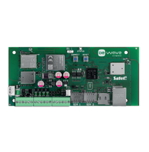HYBRID 128 PLUS Satel Centrale ibrida a 128 dispositivi con bus RS-485 cablato e ricevitore wireless ABAX 2 Wi-Fi, Ethernet e dual sim 2G/4G automazione avanzata e videoverifica. Alimentazione con alimentatore APS. 