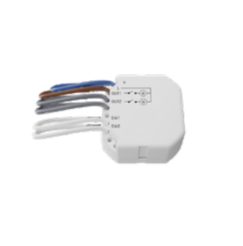 ASW-220 Satel Modulo wireless ABAX 2 a due canali per controllo carichi 230 V AC da incasso. Permette l’accensione e lo spegnimento remoto di dispositivi alimentati a rete elettrica e la misurazione dei consumi. Carico massimo 2x5A.