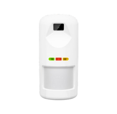 AOCAM-200 Satel Rilevatore di movimento da esterno doppia tecnologia PIR+MW (banda K) con fotocamera wireless, portata 16 mt, pet immunity, crepuscolare e sensore di temperatura integrati. Colore bianco