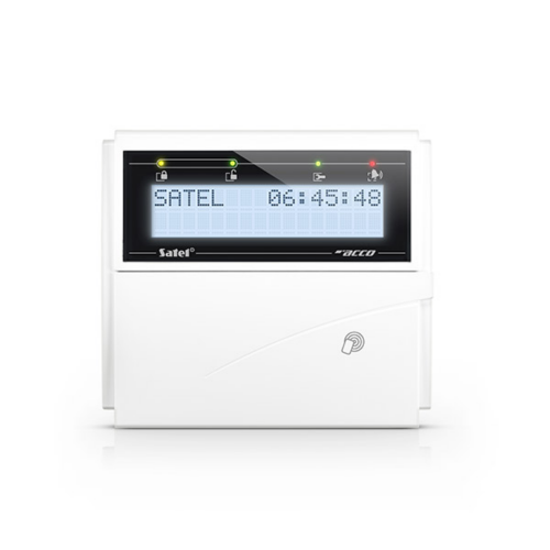 ACCO-KLCDR-W - Satel - Tastiera LCD con lettore di prossimità e sportello (retroilluminazione e cover bianca)