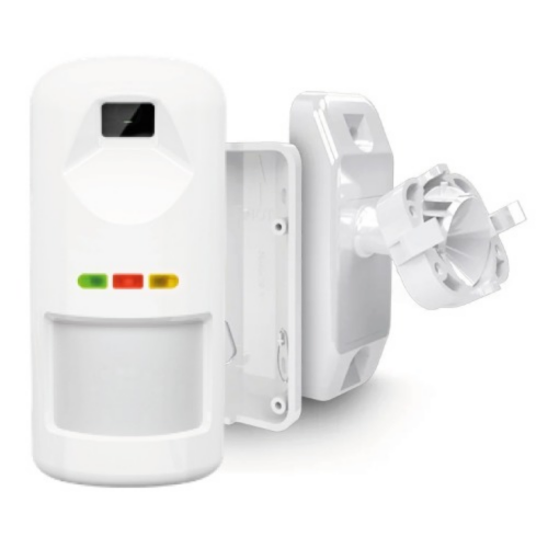 AOCAM-210-Set - Satel - Rilevatore di movimento da esterno doppia tecnologia PIR+MW (banda K) con fotocamera wireless, portata 16 mt, pet immunity, crepuscolare e sensore di temperatura integrati