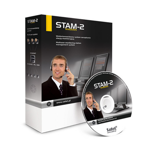 STAM-2-SIA - Satel - STAM-2 software for 3 workstations plus protection dongle, up to 256 objects in SIA-IP format (basic card not needed)