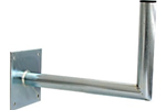 MANTASP15 Cias - Staffa muro a L in acciaio Inox lunghezza 15cmÂ diametro 40mm. Base 12,5x12,5 preforata per applicazione bordo muro (pezzo singolo)