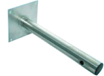 MANTASP45 Cias - Staffa a muro in acciaio Inox lunghezzaÂ 45cm, diametro 40 mm base quadrata 12,5x12,5 cm, preforata per passaggio interno dei cavi, per protezioni parallele a facciate (pezzo singolo).