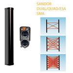 QUAD SMA 8010 - Barriera IR dotata di sincronizzo ottico con range da 1 a 100 metri composta da 2 colonne con da 4 raggi (4TX+4RX) doppia ottica (4 paralleli o 16 incrociati), H 100 cm - Politec