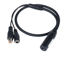 AA002 : Capsula microfonica amplificata 65db, D.3mm con cavo lungo 45cm, alimentazione 12Vdc