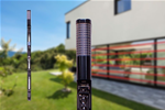 SANDOR SMA SL 210 - Barriera IR a basso assorbimento con range da 1 a 50 metri dotata di pannello solare composta da 2 colonne con da 2 raggi (2TX+2RX) doppia ottica (2 paralleli o 4 incrociati), H 100 cm, batterie 3,6V 19Ah incluse.  - Politec