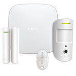 STARTERKIT CAM PLUS - Kit composto da 1 Centrale Hub 2 Plus, 1 Rivelatore di Movimento con videoverifica MotionCam, 1 Contatto Magnetico per porte e finestre DoorProtect, 1 Telecomando SpaceControl - colore bianco - AJAX