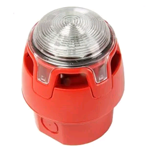 CWSS-RW-W5 Notifier Sirena convenzionale rossa con lampeggiante a LED bianco, completa di base alto profilo. IP 65. Ideale per applicazioni dove viene richiesta una duplice segnalazione di allarme. Le nuove sirene sono state progettate con un nuovo design